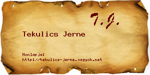 Tekulics Jerne névjegykártya